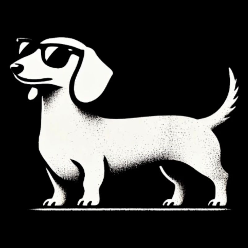 Dackel mit Sonnenbrille Teckel Silhouette Hund