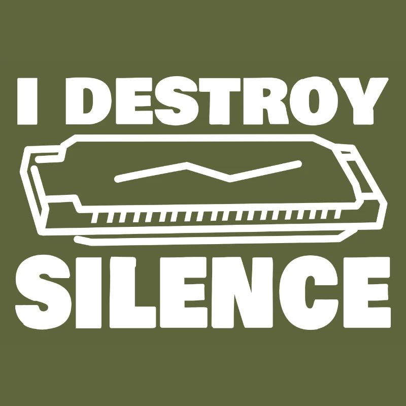 I Destroy Silence Funny Harmonica Player