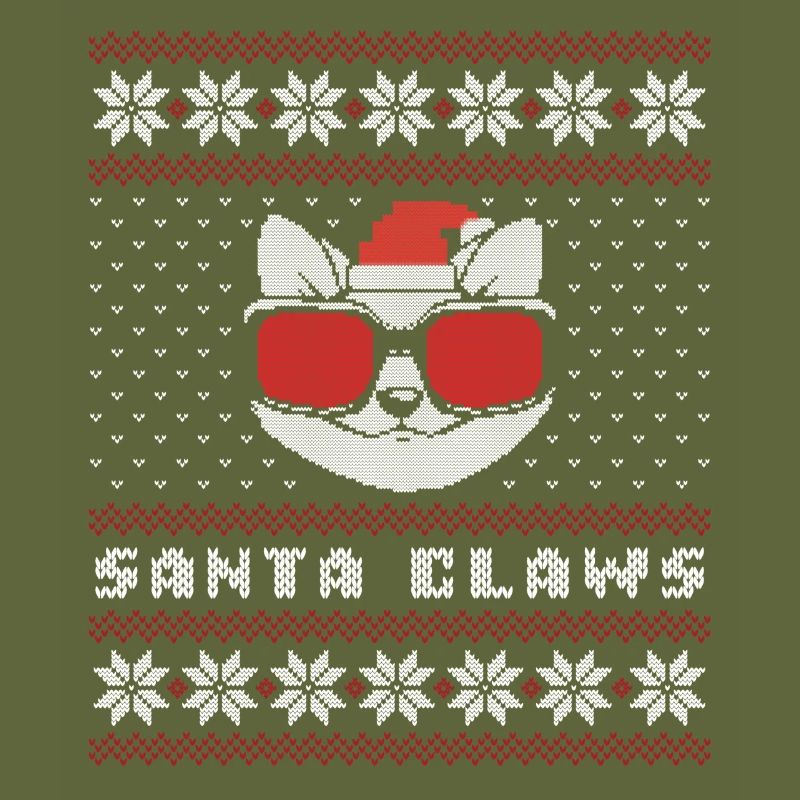 Santa Claws Cat Hässlicher Weihnachtspullover