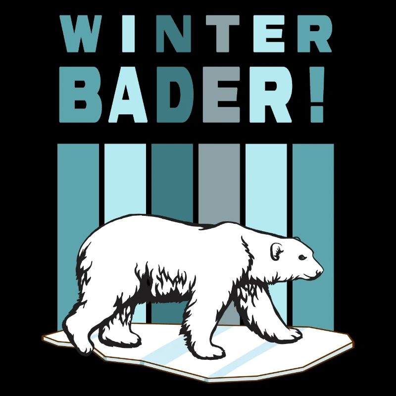 Eisbaden Winterbader Eisbär im Eiswasser