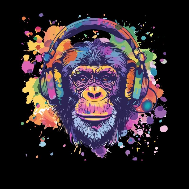 Affe Mit Kopfhörer Damen Deko Herren Geschenk