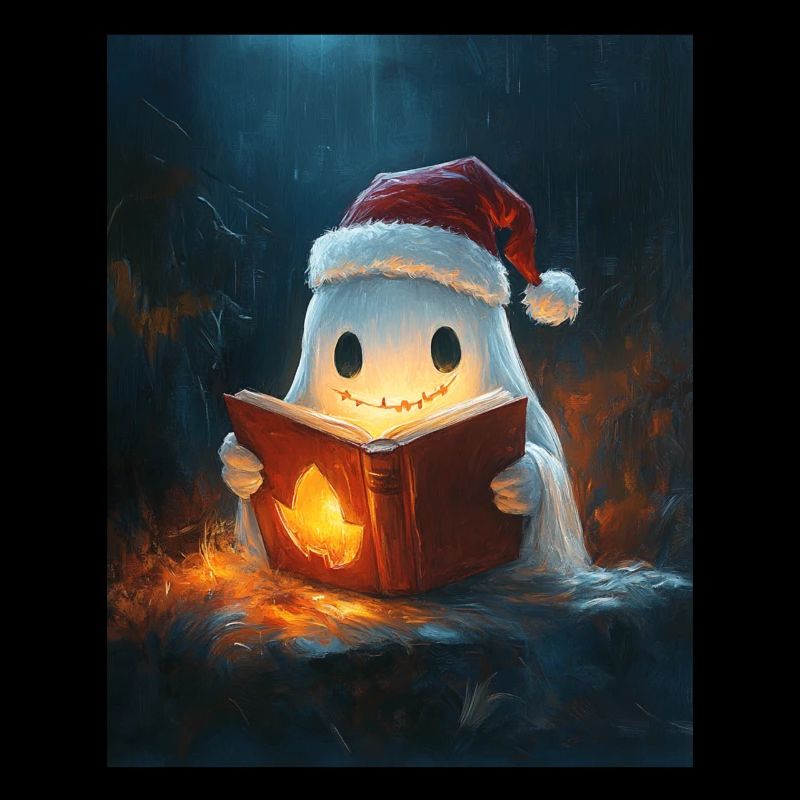 Halloween Gift Ghost with Christmas Hat Decoration