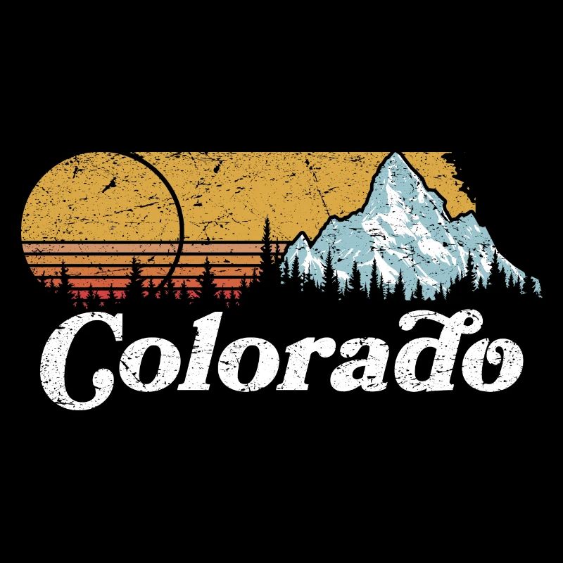 Colorado State USA Mountains Randonnée Retro Vacation