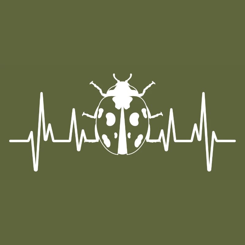 Ladybug ECG Pulse Animal Lovers Coccinelles