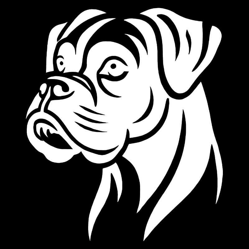 Hund Boxer Kopf Silhouette Minimalistisch