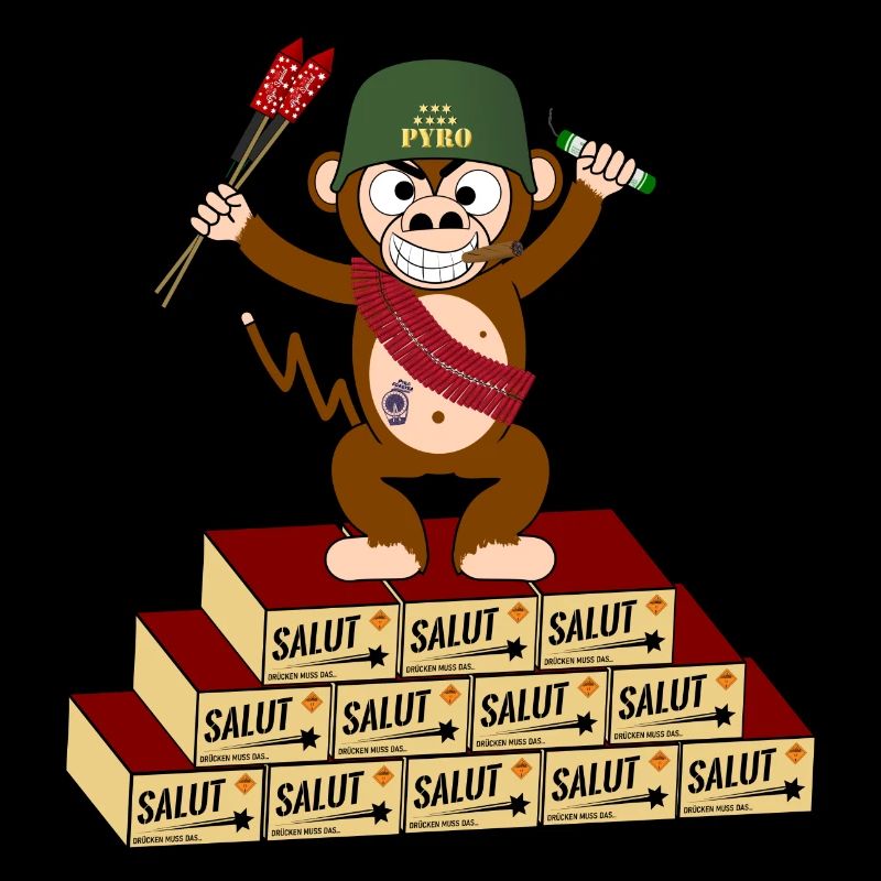 Feu d'artifice de singe de l'armée du Pyro