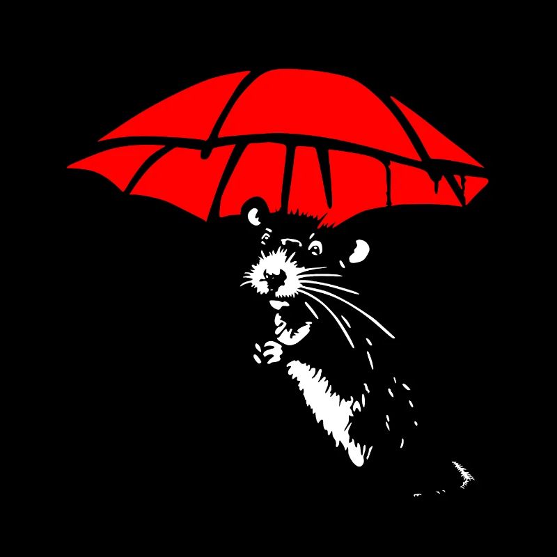 Ratte mit Schirm