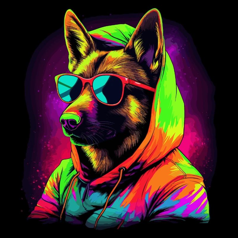 Schäferhund Hund mit Sonnenbrille