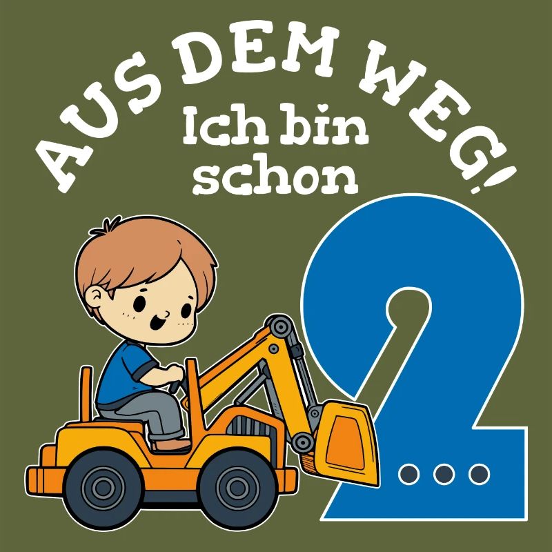 2. Geburtstag Bagger Junge