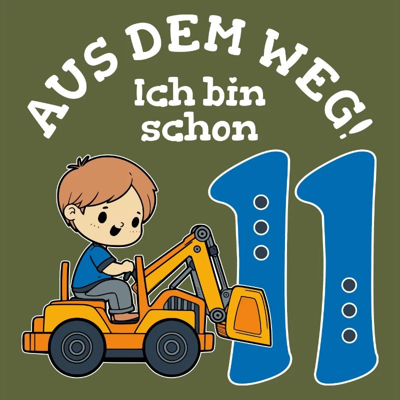 11. Geburtstag Bagger Junge