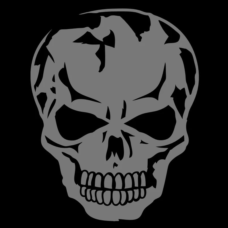 A skull bares his teeth