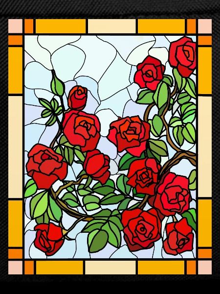 Glasmalerei Rosen