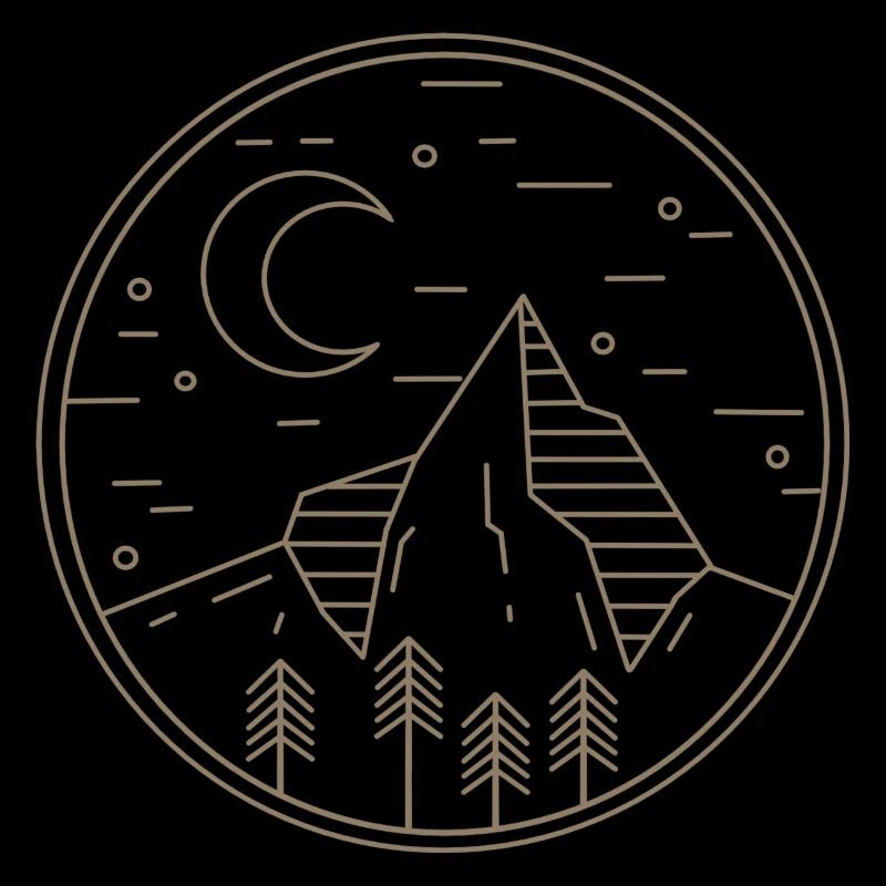 Lineart Mountain night drill