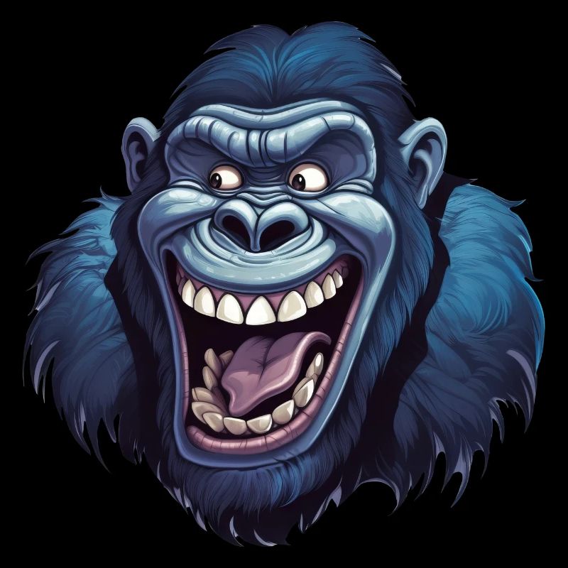 Funny gorilla grins