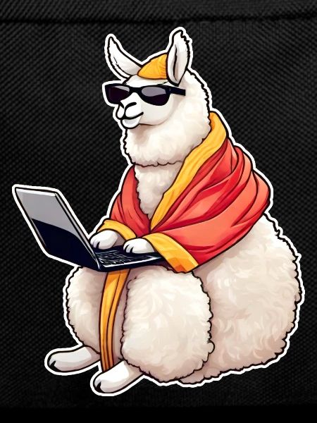 Drama Llama on Lap Top