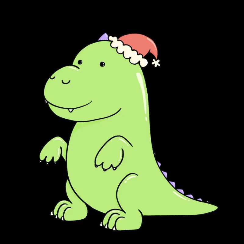 a cute dinosaur at Christmas