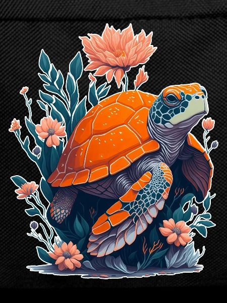 Turtle Flowers Motif