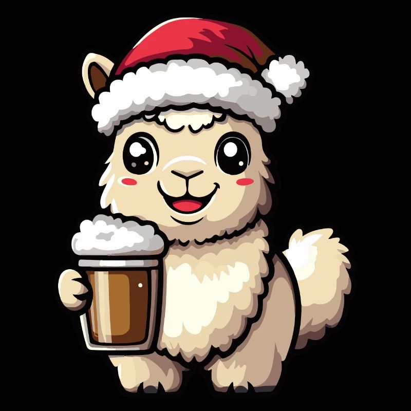 Alpaca Llama Christmas Beer Funny