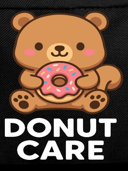 Cuddly bear with donut accessory