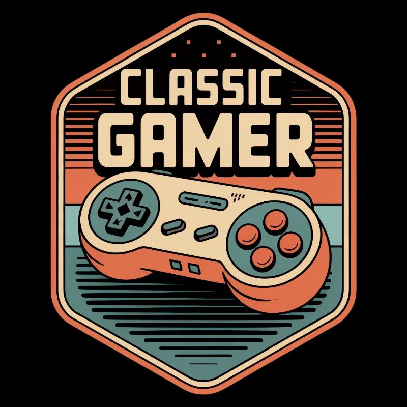 Classic Gamer Retro Controller Badge