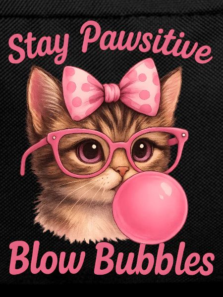 Cute Cat - Stay Pawsitive Blow Bubbles