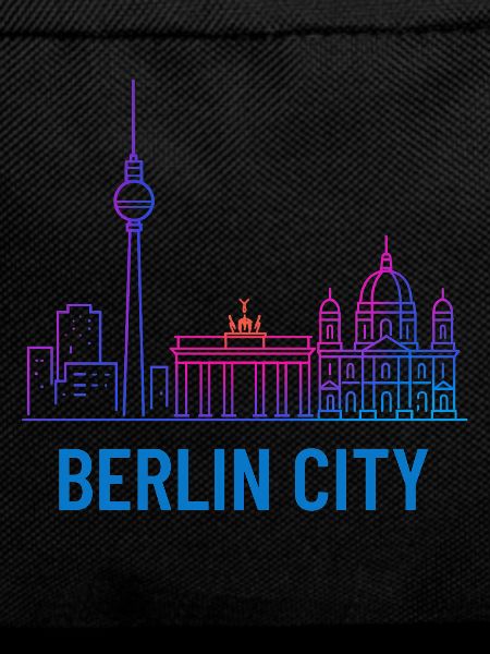 Berlin City Neon Skyline Silhouette Illustration