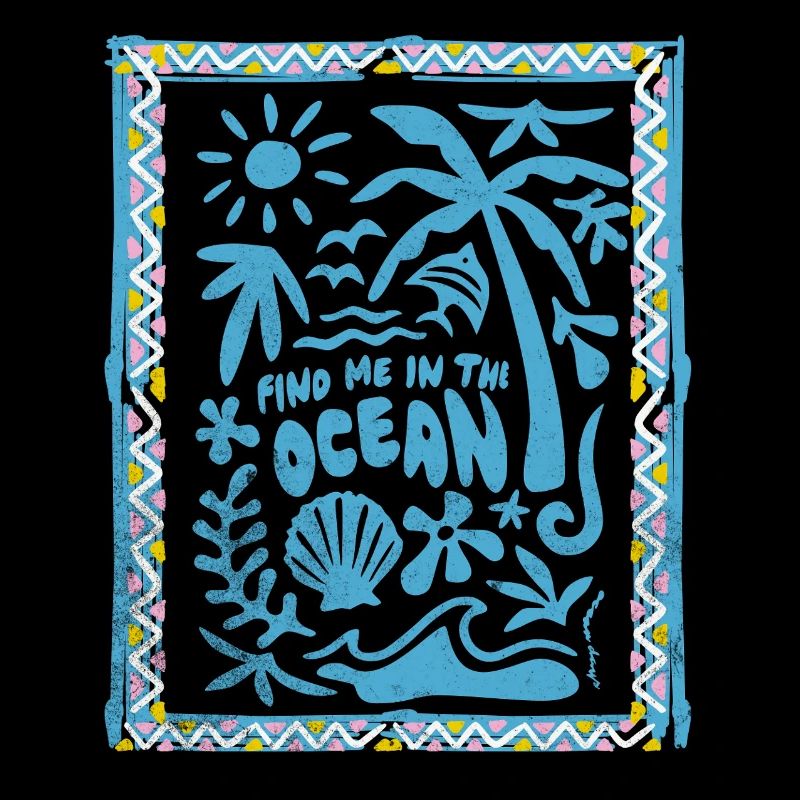Trouve moi dans l'océan Silhouette tropicale