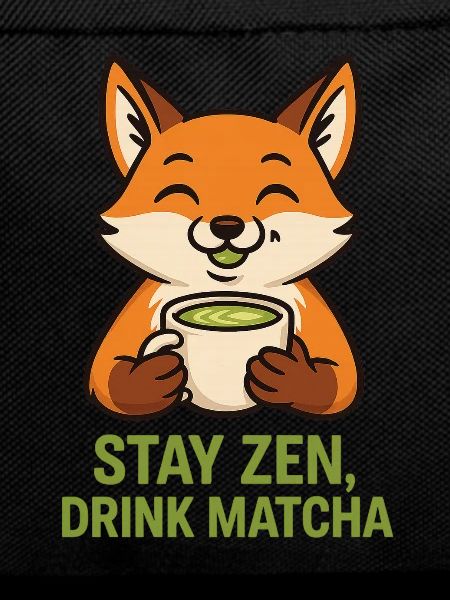 Zen fox drinks matcha