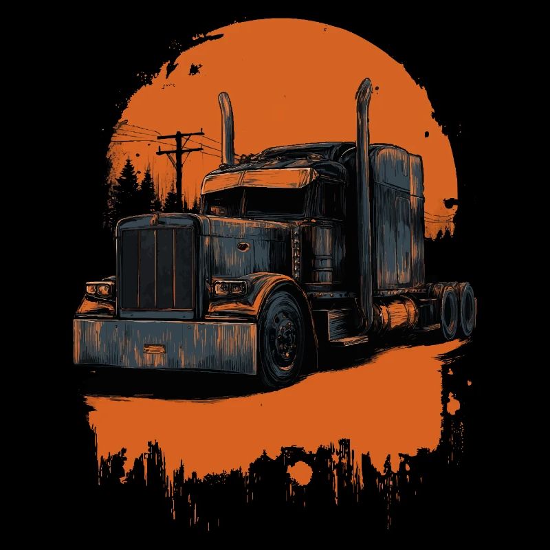 Truck in orange shade