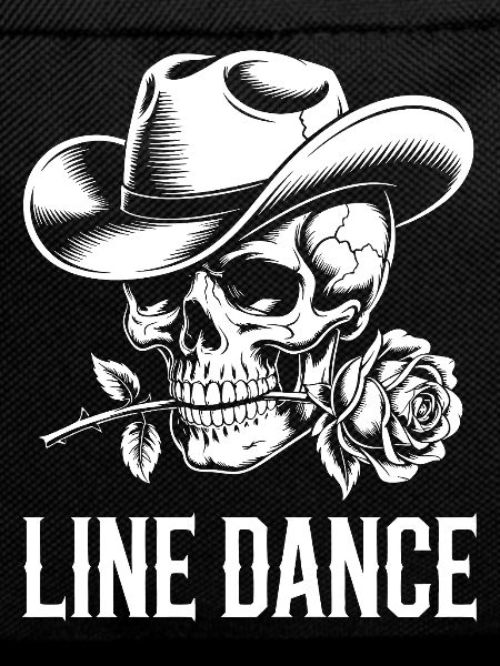 Line Dance Skull with Rose