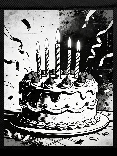 Monochrome Birthday Cake Candles