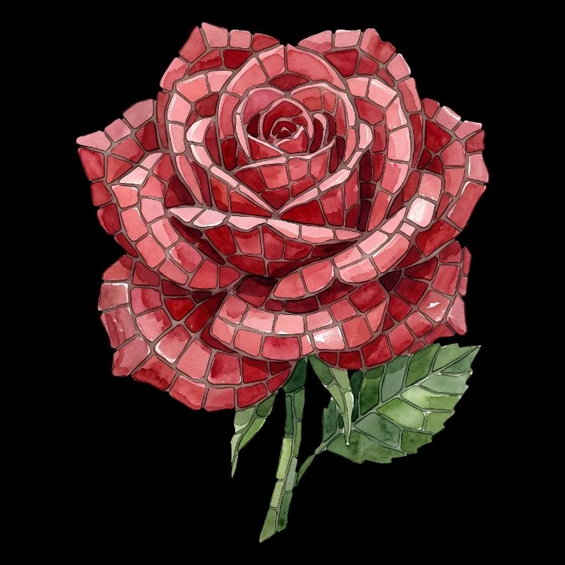 Rose Mosaik - Romantisches Blumen Geschenk