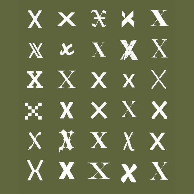 Typographie Monogramme X Pattern