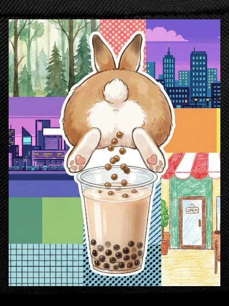 Cute Bunny Funny Boba Bubble Tea