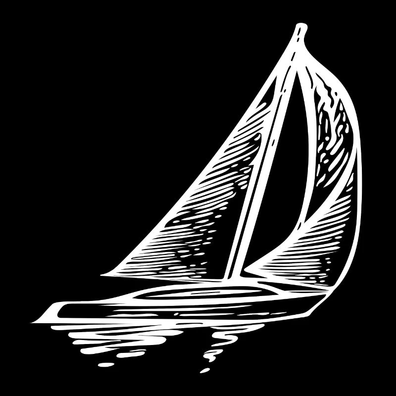 Sleek sailboat with sails
