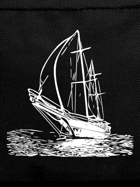 Sleek sailing ship with sails