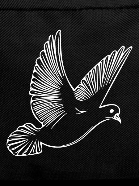 Flying pigeon on wide wings