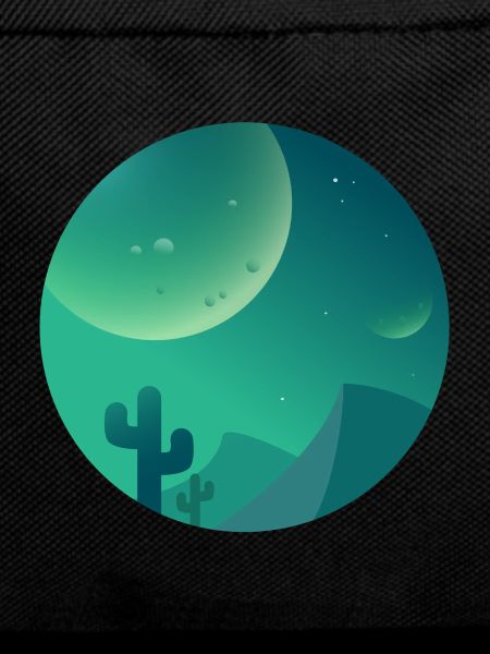 Night desert with cactus