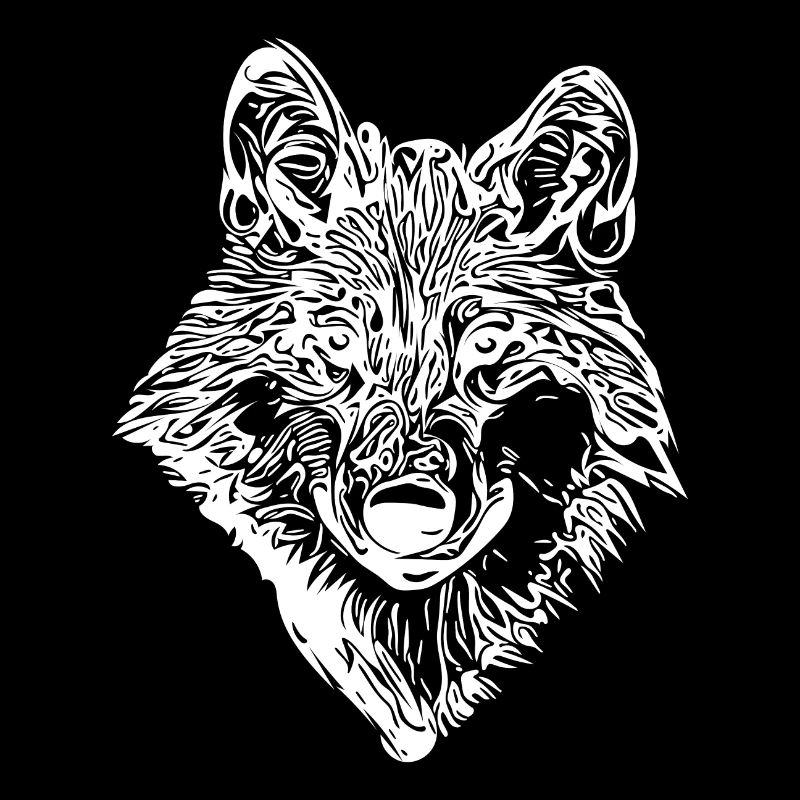 Cute elegant vintage wolf portrait