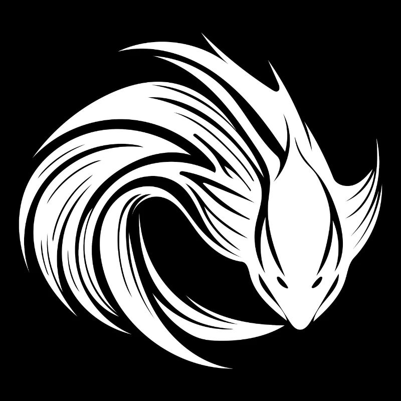 Portrait de tatouage de poisson de combat sauvage