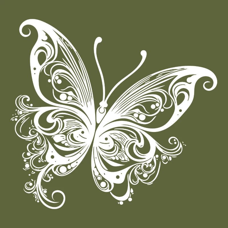 Dessin papillon de style lignes et points