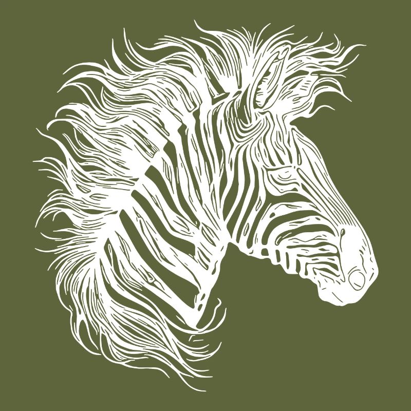 Wild Zebra Mane Tattoo Style Lines