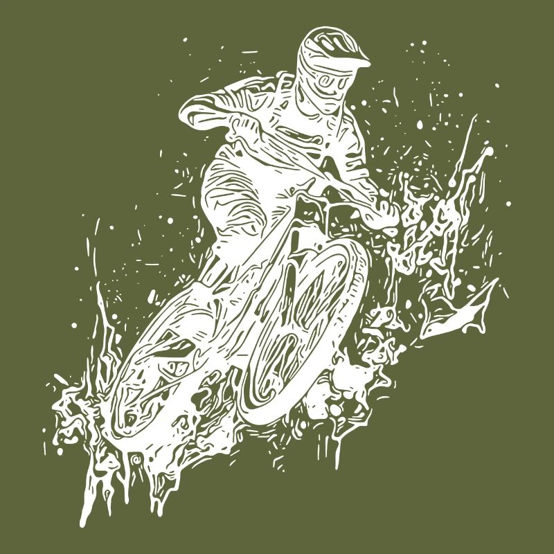 Mud Splash Splash Mountain Biker avec vélo