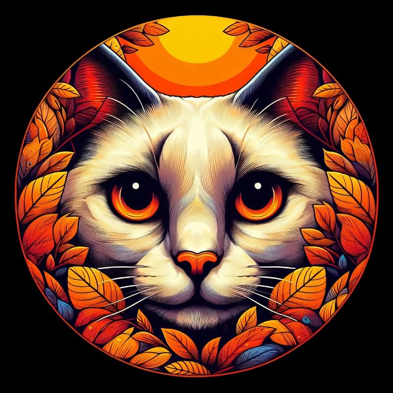 Cat tomcat in sunset autumn