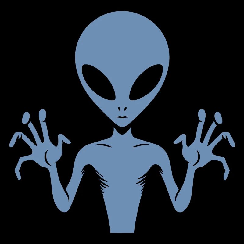 Silhouette de corps extraterrestre extraterrestre avec des mains