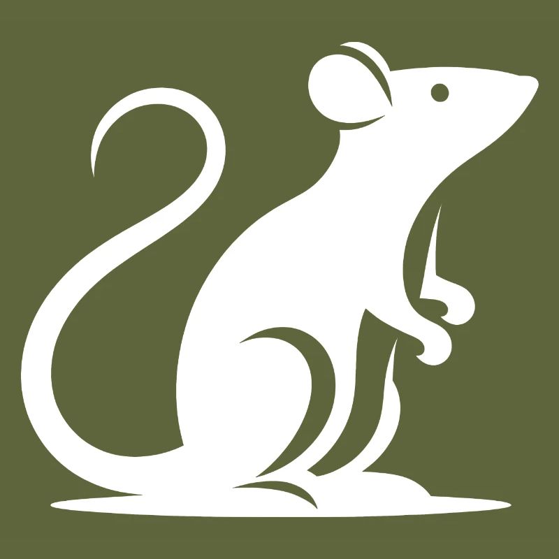 Minimalist Rat Mouse Silhouette