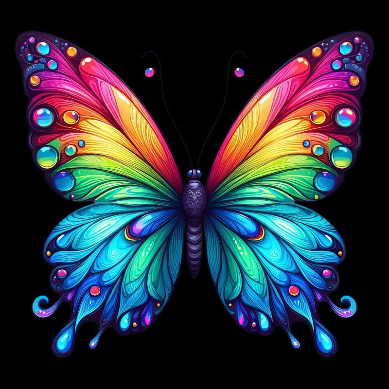 Couleurs arc-en-ciel papillon