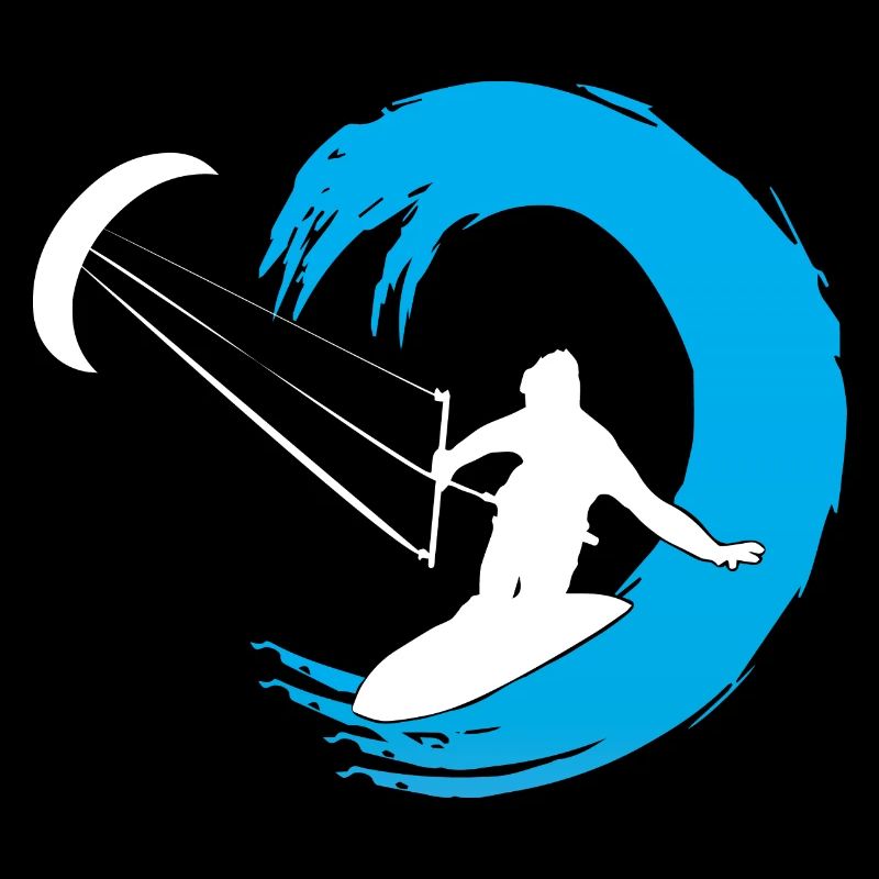 Kitesurfer Silhouette Aventure De Vagues Géantes