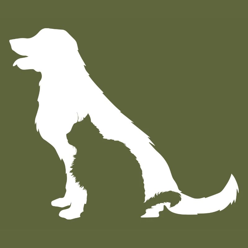 Silhouette de chat et de chien
