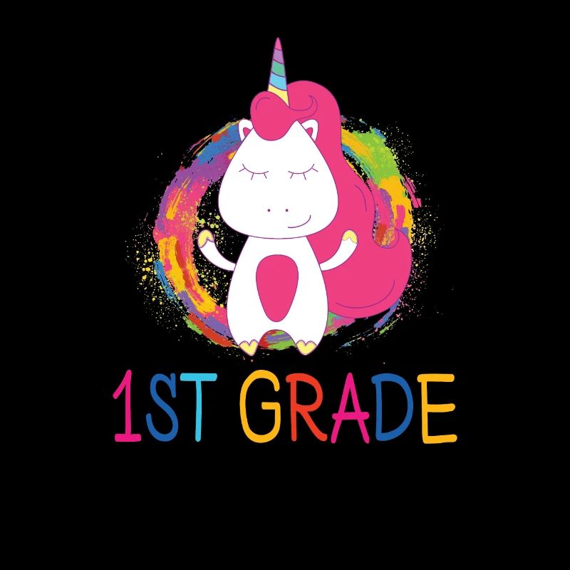 Offiziell 1. Klasse Einhorn Regenbogen Design